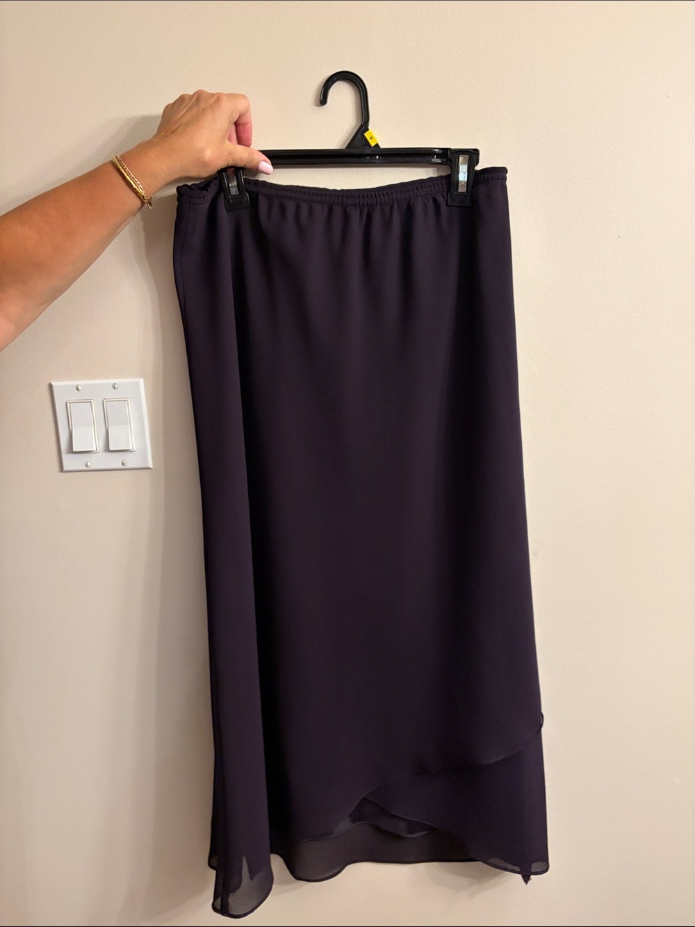 High-Low Chiffon Skirt in Deep Purple